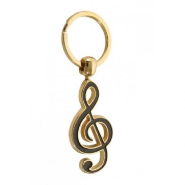 Llavero clave de sol -Ragtime- esmalte negro