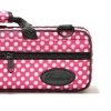 BEAUMONT estuche color rosa con motas blancas, flauta pata de Do