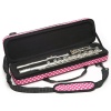BEAUMONT estuche color rosa con motas blancas, flauta pata de Do