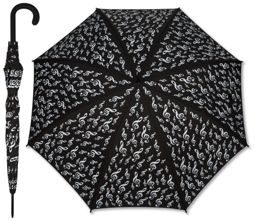 Paraguas bastón - Color negro -Diseño clave de Sol