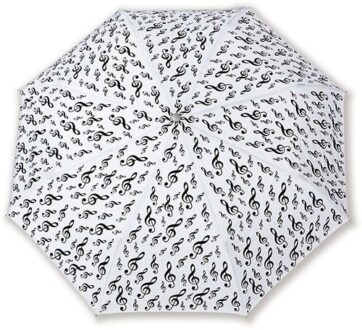 Paraguas plegable - Color blanco - Diseño claves de Sol