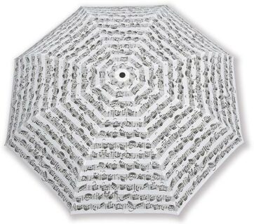 Paraguas plegable - Color blanco - Diseño pentagrama